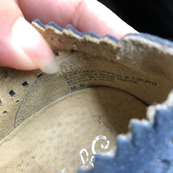 Seychelles Sneakers Shoes Womens 8.5 Blue Even Better Leather Slip On Laser Cut - Picture 5 of 8